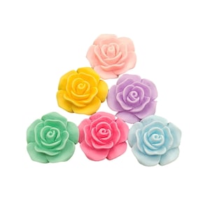 Ciondoli con fiori di rosa in resina da 23 mm per collana da sposa, collana per capelli, creazione di gioielli per capelli fai da te, accessori decorativi