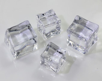 Ciondoli in resina a forma di cubo di ghiaccio 3D fai da te, orecchini, pendenti, portachiavi, decorazioni galleggianti artigianali.