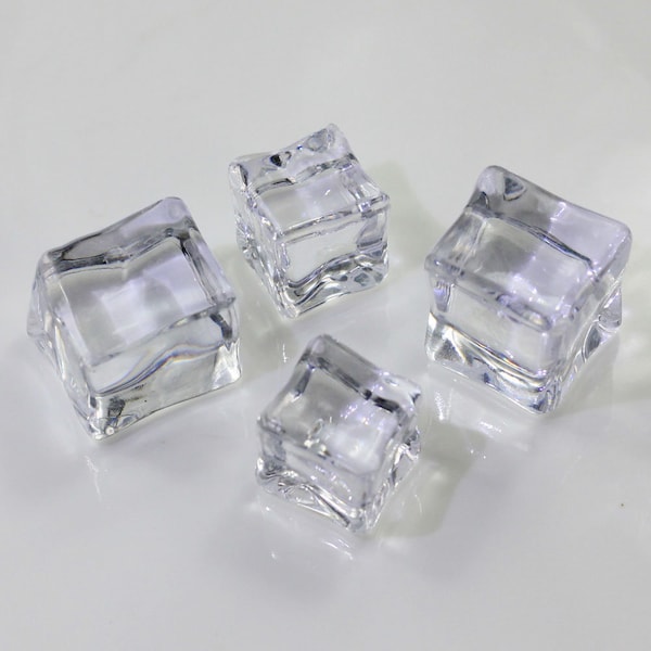 3D Ice Cube Resin Charms DIY Jewelry Earring Pendants Cool Transparent Ice Charms Keychain Decoration Floating Craft
