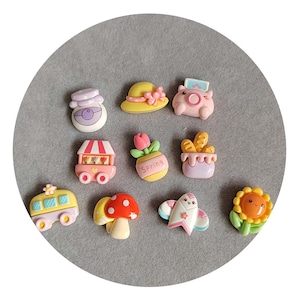 Frühling Thema niedlich Harz Cabochon Kawaii Verschönerung für Handwerk
