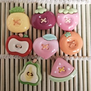 Cabujón de resina con parte trasera plana, forma de rebanada de melocotón, fresa, naranja, kawaii, para jugar con la comida, manualidades para hacer álbumes de recortes, lazos para el cabello, decoración