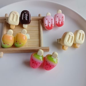Summer Style Hair Clips With Popsicle Charm for Craft DIY,Birthday, Holiday, New Year Gifts