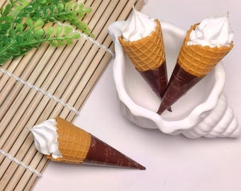 3D Lebensechte Eistüte Sommer Essen Miniaturen Eis Spielzeug für Puppenhaus Zubehör