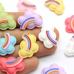 Cloud Rainbow Flat back Resin Cabochons for Jewelry Making Accessories DIY Scrapbooking Fit Phone Decoration
