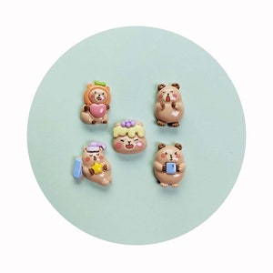 Nouveau dessin animé brun petit ours assortiment de breloques en résine Scrapbooking bijoux à bricoler soi-même enfants cadeau épingle à cheveux accessoires