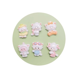 DIY Embellissement de coque de téléphone Cabochons à dos plat en résine mignon chat dessin animé
