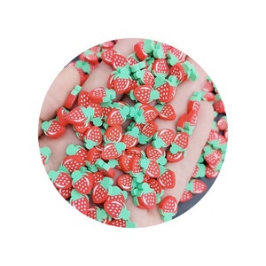 Preço de atacado de fábrica Fatias de argila de morango vermelho 10 mm para slime de morango