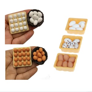 Neue Rollenspiel Miniatur Puppenhaus Küche Essen 3D Mini Ei mit Eierschalen für Blyth Barbies Puppenspielzeug