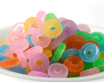 Ring Kreis Form Fake Candy Gumdrop Resin Cabochon Flatback Simulation Essen DIY Scrapbooking Dekoration Handwerk