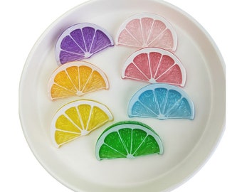 3D Orange Lemon Slice Fruit Resin Flatback Cabochon Miniature Food Art Supply Decoration Charm Craft