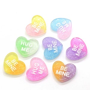 19mm Lindo Mini De Dos Colores Resina Corazón Abrázame Be Mi Plano Trasero Cabujón Scrapbook Kawaii DIY Adornos Accesorios