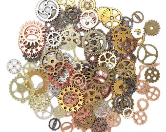 Mixed 5-25mm Steampunk Punk Style Alloy Gear Charms Cogs Pendants For DIY Handmade Vintage Craft Jewelry Accessories Making