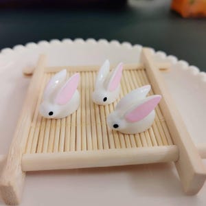 Ostern Dekoration niedlichen kleinen Kaninchen Harz flache Rückseite Cabochon Mini Kaninchen Teile Wohnkultur