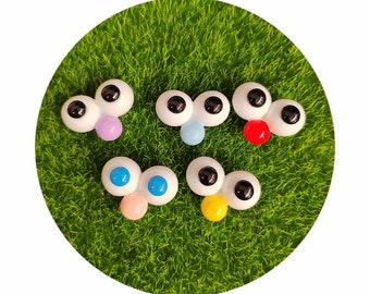 Slime Charms Bulk Kawaii Simulation Cartoon Eyes Charms For Jewelry Making Bracelets Necklace Earrings Making Resin Flat Back Cabochon
