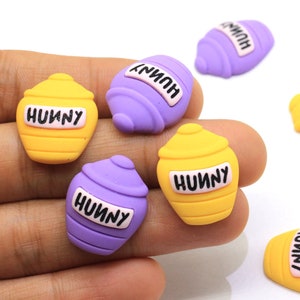 Cabujón de resina con parte trasera plana, tarro de miel kawaii, resinas, personajes, bricolaje, lazos para el cabello, accesorios, decoración de fundas de teléfono