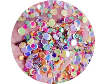 Paillettes glitterate per unghie multi-dimensione, piccole paillettes glitterate rotonde, forniture per nail art