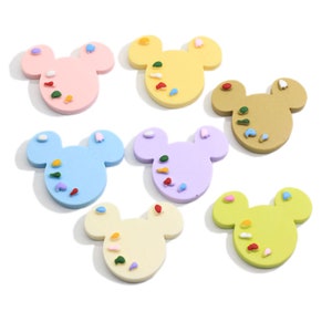 Dessin animé Peinture Planche Souris Tête Décoration Artisanat Cabochon Flatback Scrapbooking Pour Embellissements Kawaii DIY Accessoires
