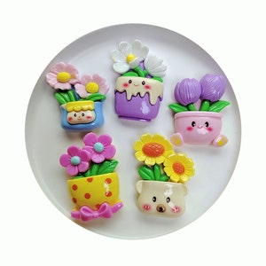 Blumen-Charme-Harz flache Rückseite DIY Haarnadel Ohrringe Handwerk Materialien Sammelalbum Bowknot Dekor Kunst Applikation