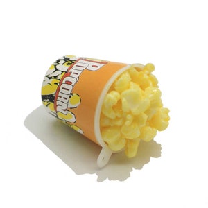 Simualtion Cream Popcorn 3D Miniatur Figuren Harz Charm Fory Keychain Handwerk DIY Handmade Accessories