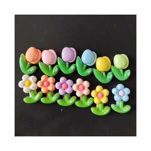 24mm Hars 5 Bloemblaadjes Tulp Bloem Hars Cabochon Plaksteen Voor Broche Oorbel Armband Ketting Sieraden Maken