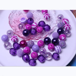 Assorted 20mm Bubblegum Acrylic Chunky Beads Randomly Mixed Combined Acrylic Bubblegum Beads For Children Jewelry Making,Keychain,Pens DIY