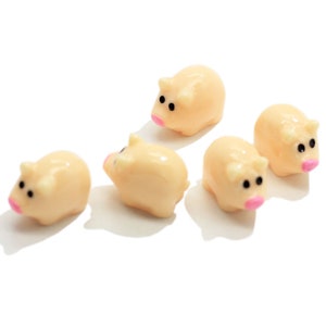 Kawaii 16mm Schwein Ornament Resin 3D Charms für kleine Landschaft Accessoire Tierfiguren für Feengarten