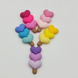 Mignon coeur bonbons sucette Flatback résine Cabochons artisanat pour boucle d&#39;oreille pendentif bricolage artisanat fabrication