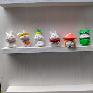 6 Stück Schöne Figuren Miniatur Harz Cartoon Tier Kaninchen Ornamente Kawaii Schreibtisch Zubehör Für Dekoration HausgartenHausgarten