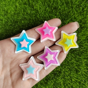 30mm glitter estrela em forma de resina parte traseira plana cabochão decoração diy acessórios artesanais
