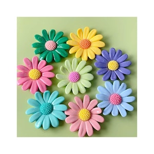 Breloques à dos plat en résine marguerite 40 mm, breloques fleurs 3D pour travaux manuels, breloques slime pour travaux manuels, coque de téléphone, pince à cheveux