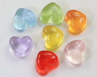 16mm DIY Clear Resin Heart Simulation Candy Charms For SLIME Filling Decoration Jewelry Charms