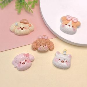 Cartoon Dog Resin Charms Mini Dog Figures Resin Charms for Cream Glue Diy