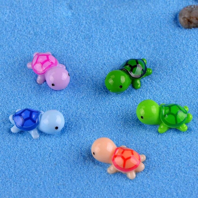 Figurines miniatures de tortues marines, animaux marins, mini tortues vertes en