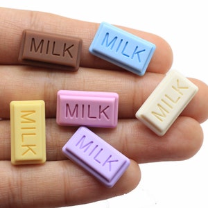 Kawaii Simulation 20mm Milk Chocolate Flatback Resin Cabochon For DIY Resin Craft Decoration Miniature Food Milk Chocolate Bar