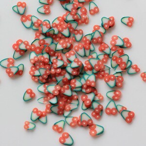 Argilla polimerica cosparge Mini 5mm Fimo Cherry Fruit Slices For Nails Art Tips Slime Supplies FAI DA TE