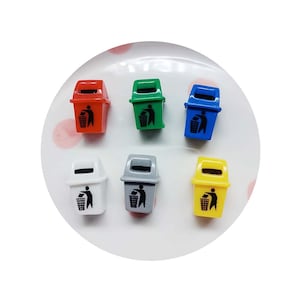 Mini Mülltonne Spielzeug Mülltonne Modell Resin Miniatur Kinder Push-Spielzeug