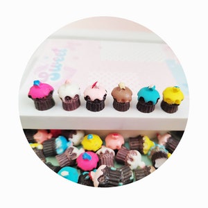 Mini cupcake per unghie, decorazioni in resina per cartoni animati, decorazioni per unghie, decorazioni fai da te