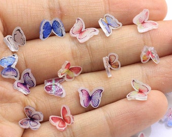 Resin Nail Butterfly 3D Maniature Art Decal Butterfly Charm 8MM 3D Resin Butterfly Nail Art Decorations