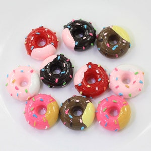 10PCS Slime Charms With Donut Candy Sugar Chocolate Cake Resin