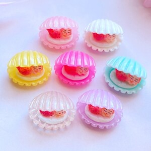 Nouveau mignon Résine Dessin Animé Sirène Coquille Dos Plat Cabochon Scrapbook Kawaii DIY Embellissements Accessoires