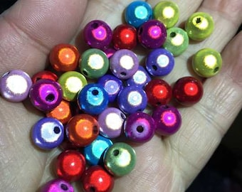 Assored Mixed Color 3D Illusion Acrylic/Plastic Miracle Beads Loose Plastic Chunky Gumball Bead For Dids Jewelry Making, Miracle Round Beads