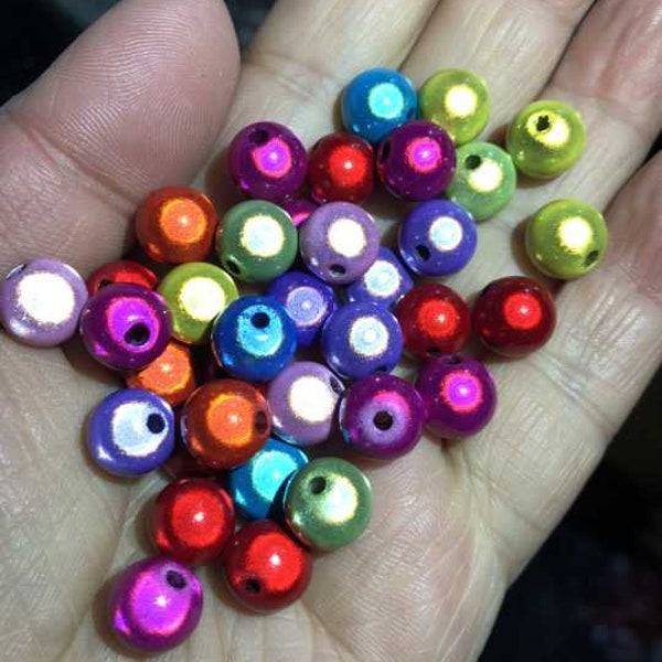 Assored Mixed Color 3D Illusion Acrylic/Plastic Miracle Beads Loose Plastic Chunky Gumball Bead For Dids Jewelry Making, Miracle Round Beads