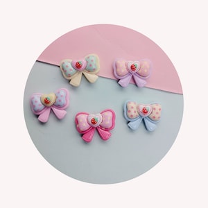 Figurita de resina con nudo de lazo de fresa, adorno artesanal de cabujón, joyería, accesorios para hacer horquillas de manicura