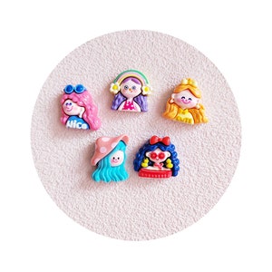 Lovely Fashion Girl Resin Flatback Cabochons for Scrapbooking Decoration Hair Bow Center Materials Jewelry Accessories