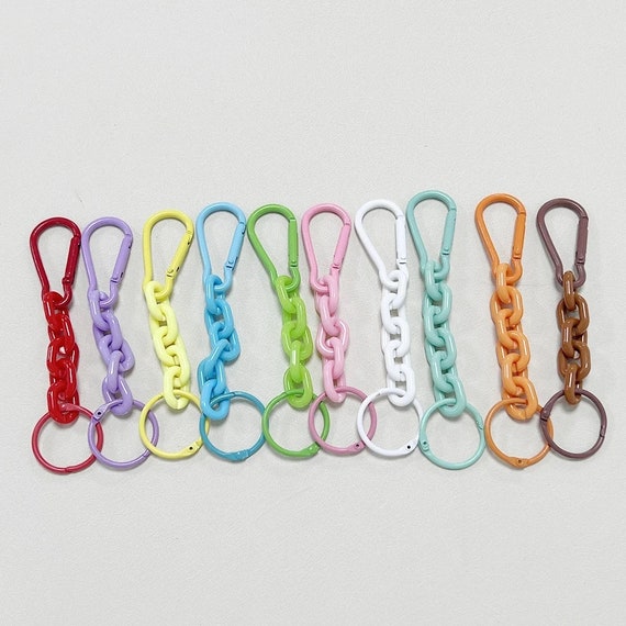 Custom 125mm Length Plastic Chain Key Chains Candy Color Keychain