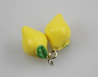 Miniature 3D Fruits Charms Resin Cabochon Kawaii Simulation Lemon DIY Scrapbooking Jewelry Charms Accessories