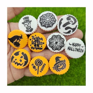 Halloween ornamento resina encantos plana volta redonda dos desenhos animados bruxa abóbora feliz dia das bruxas para scrapbooking fazendo