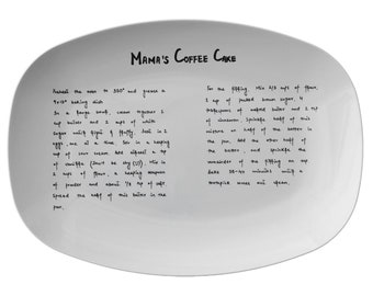 Handwritten Recipe Personalized Platter, platters with handwritten recipes, Recipe plate handwritten recipe, Recipe on Platter,