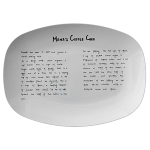 Handwritten Recipe Personalized Platter, platters with handwritten recipes, Recipe plate handwritten recipe, Recipe on Platter,