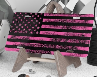 American Flag License Plate, flag license plate Hot Pink, usa flag license plate, Patriot USA Car Tag, flag car tag, USA flag vanity plate